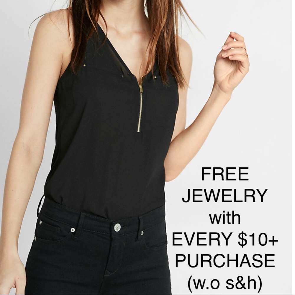 Express black tank with gold accents size medium